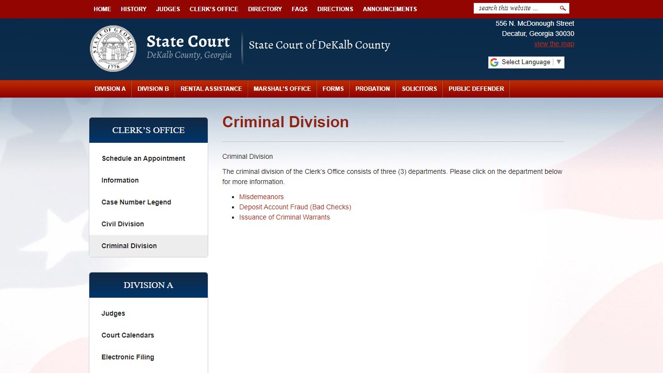 Criminal Division - DeKalb County Georgia State Court